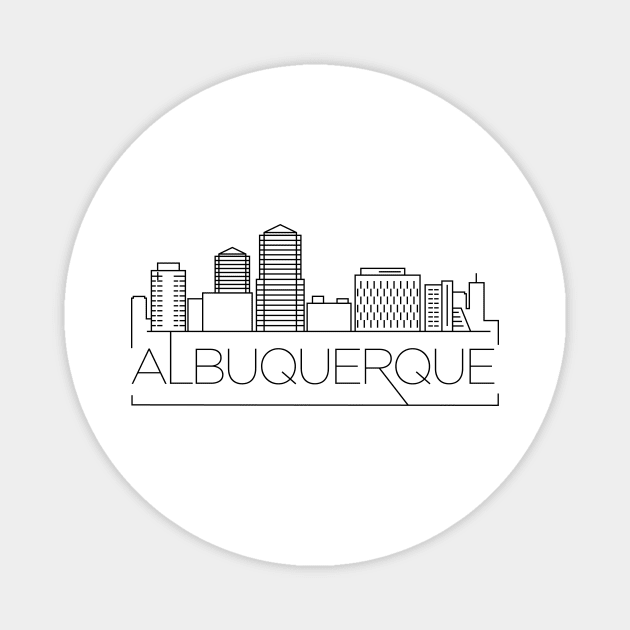 Albuquerque Minimal Skyline Magnet by kursatunsal